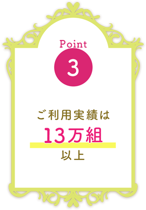 ご利用130,000組以上の実績