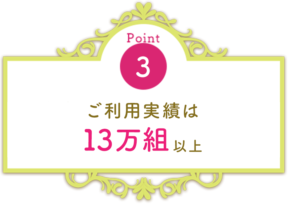 ご利用130,000組以上の実績